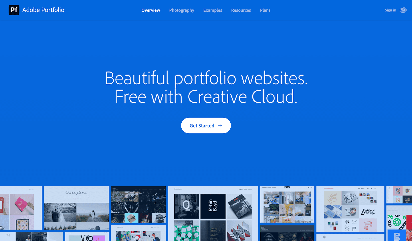 adobe portfolio website